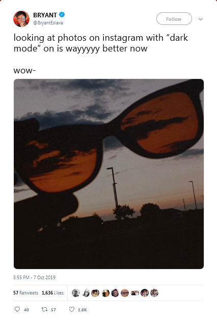dark mode on Instagram