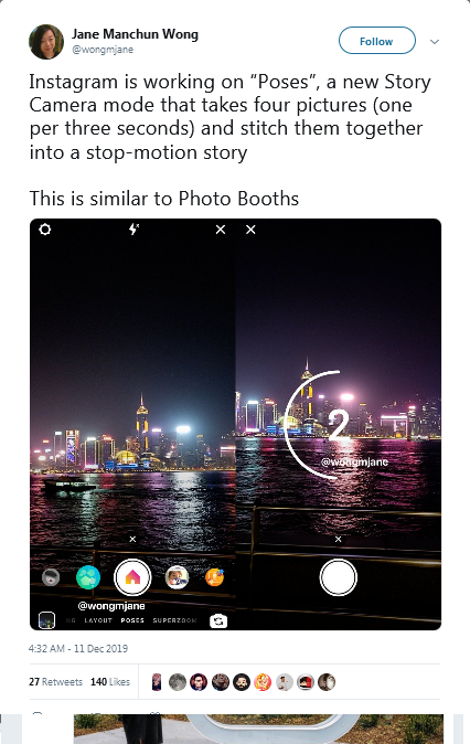 Instagram testing Poses